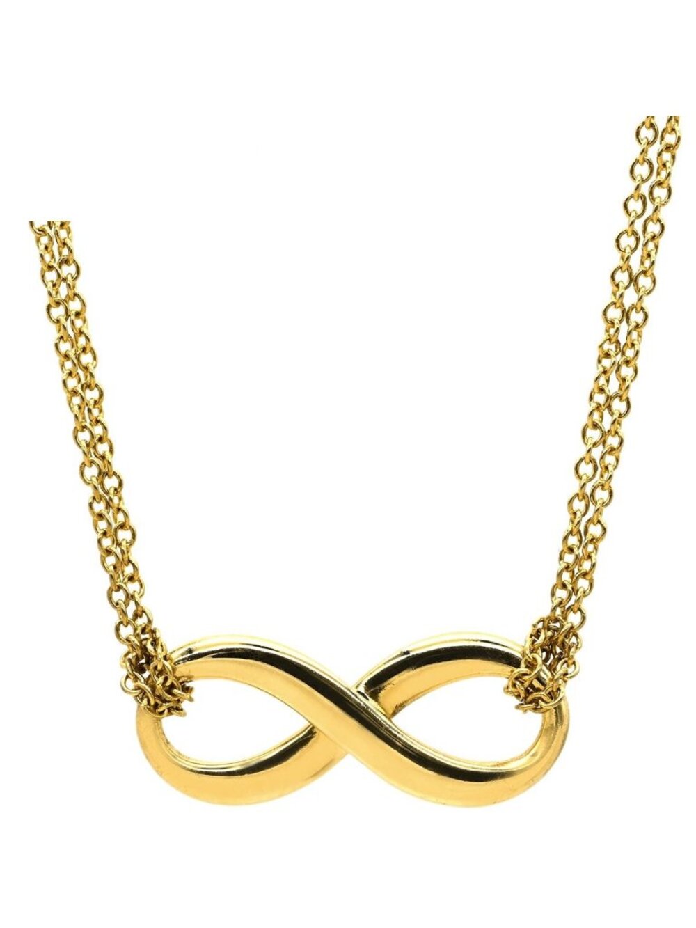 Tiffany & Co Necklace Infinity Yellow Gold T& 18K Moebius Double Strand Chain